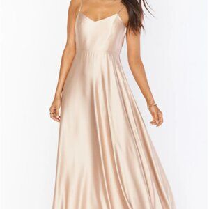 Show Me Your Mumu Faith Maxi Dress Champagne Satin Size S